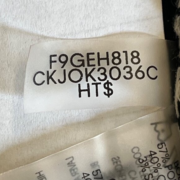 Calvin Klein Womens Houndstooth Open Front Cardigan Moto Blazer XL Black & White - Picture 8 of 10